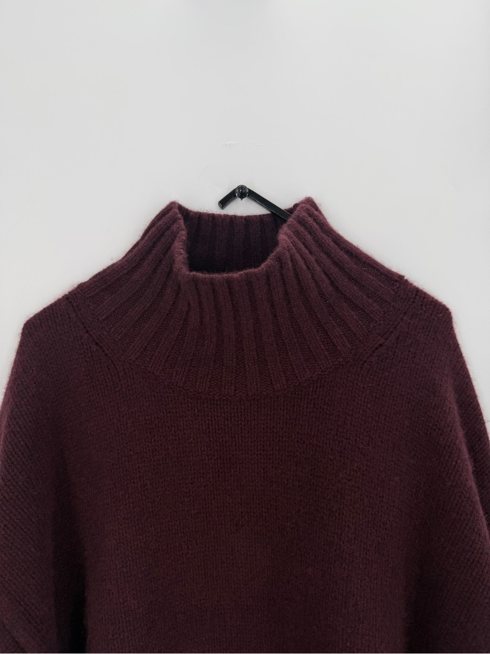 Cos Cashmere Mock Neck Sweater In Burgundy Melange